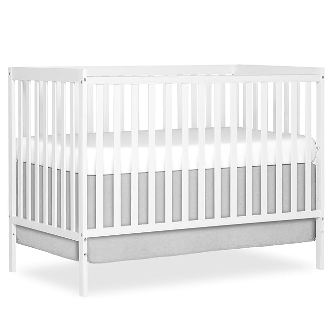 Photo 1 of  Full-Size Baby Crib with Toddler, Day & Full Bed Conversion in White, GreenGuard Gold & JPMA, 3 Mattress Heights, Sustainable Pinewood