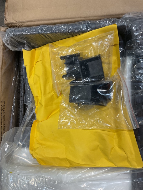 Photo 1 of ***MISSING ASSEMBLY PIECES ONLY 4 OUT OF FULL 7 PIECE SET ***** Shintenchi 7 Pieces Patio Furniture Sets Outdoor All-Weather Sectional Patio Sofa Set PE Rattan Manual Weaving Wicker Patio Conversation Set with Glass Table&Ottoman Cushion and Red Pillows,