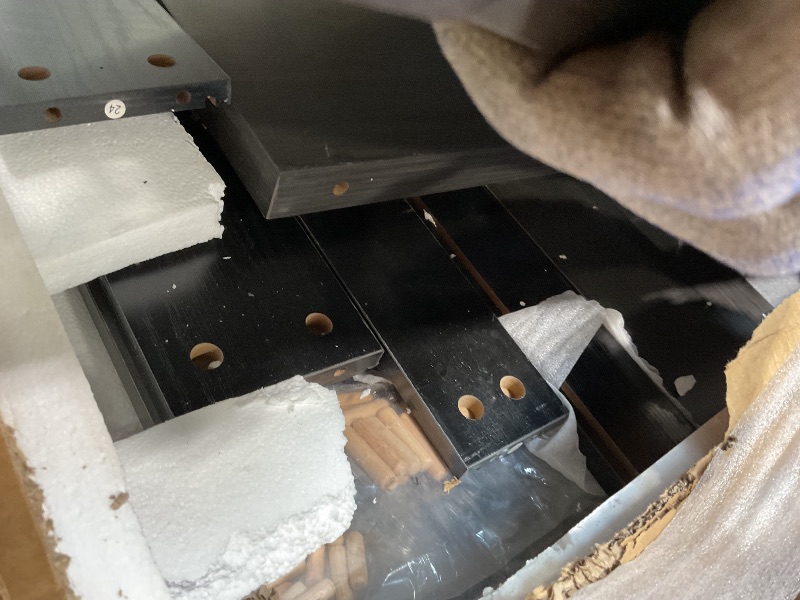 Photo 1 of **FOR PARTS ONLY/MISSING ASSEMBLY PIECES** Tribesigns 78" L-Shaped Executive Desk, Large Modern Office Desk with Drawers and Lateral File Cabinet, Business Furniture with Storage Shelves, Big Computer Desk for Home Office (Grey + Blcak)