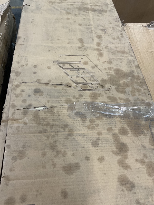 Photo 1 of **FOR PARTS ONLY/ DAMAGED PIECES*** GarveeHome Sideboard Buffet Cabinet with 4 Glass Doors, 55 in Buffet Table Coffee Bar Wine Bar Display Cabinet for Kitchen Dining Room, Living Room (Natrual, Glass with 4 Doors)