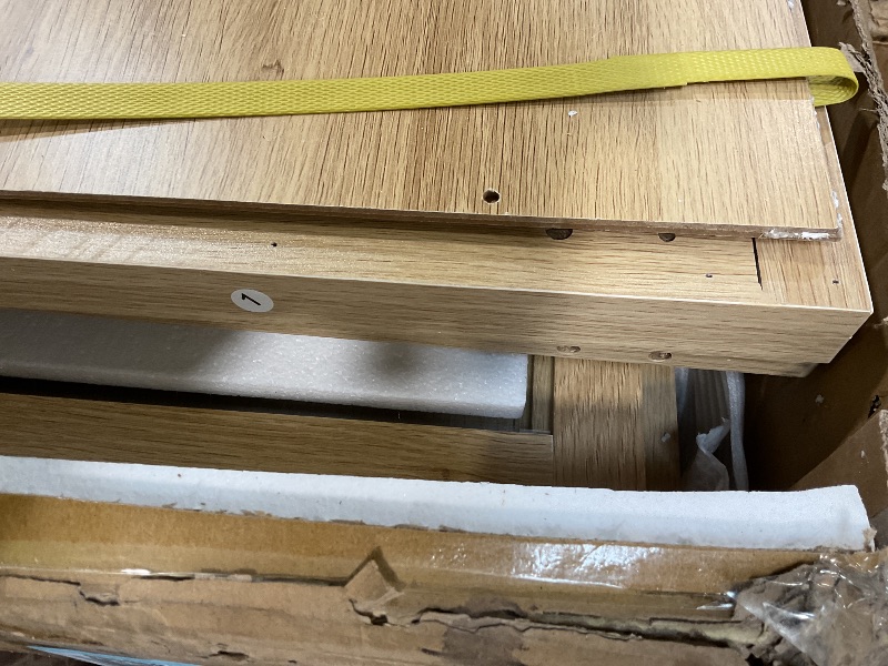 Photo 1 of **FOR PARTS ONLY/ DAMAGED PIECES*** GarveeHome Sideboard Buffet Cabinet with 4 Glass Doors, 55 in Buffet Table Coffee Bar Wine Bar Display Cabinet for Kitchen Dining Room, Living Room (Natrual, Glass with 4 Doors)