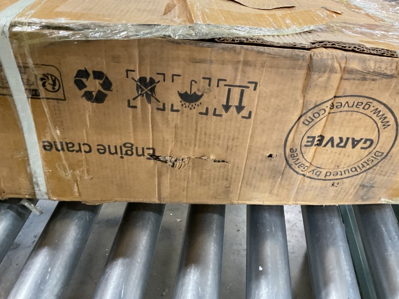 Photo 1 of 2 T Folding Hydraulic Engine Hoist with Leveler, 4400 LBS Cherry Picker Shop Crane with Telescopic Boom & 6 Casters, Engine Hoist Lift for Garage Workshop Warehouse, Heavy Duty, Red