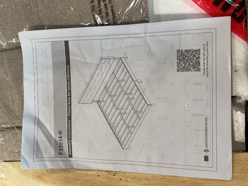 Photo 1 of **NO ASSEMBLY HOLES** Novilla Queen Bed Frame, Queen Size Bed Frame with Wooden Slats Support, Linen Upholstered Stripe Headboard, No Box Spring Needed, Heavy Duty Feet, Easy Assembly, Beige