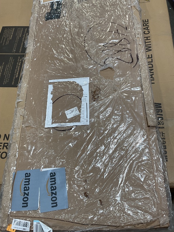 Photo 1 of ***PARTIAL SET BOX 1 OF 2*** Sauder Palladia L Shaped Desk with Drawers, Office Desk with File Cabinet Storage, Cable Management, Keyboard Tray, in Glacier Oak Finish