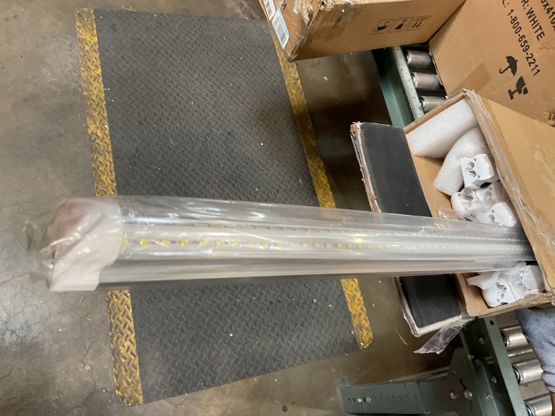 Photo 1 of 10-Pack 8ft LED Shop Light Fixture - 90W T8 Integrated LED Tube Light - 6500K 12000LM V-Shape Linkable - High Output - Clear Cover - Plug and Play - 270 Degree Lighting for Garage, Shop, Barn