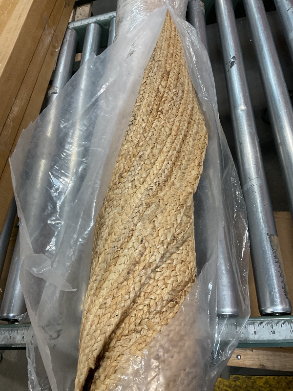 Photo 1 of **DIRTY FROM TRANSPORT**GRUHUM Round Jute Area Rug 7ft Natural Fiber Handwoven Farmhouse Jute Area Rug Soft Braided Reversible Rustic Vintage Rug for Indoor Outdoor Kitchen Bedroom Livingroom Hallways Enterways (7 ft Circle)