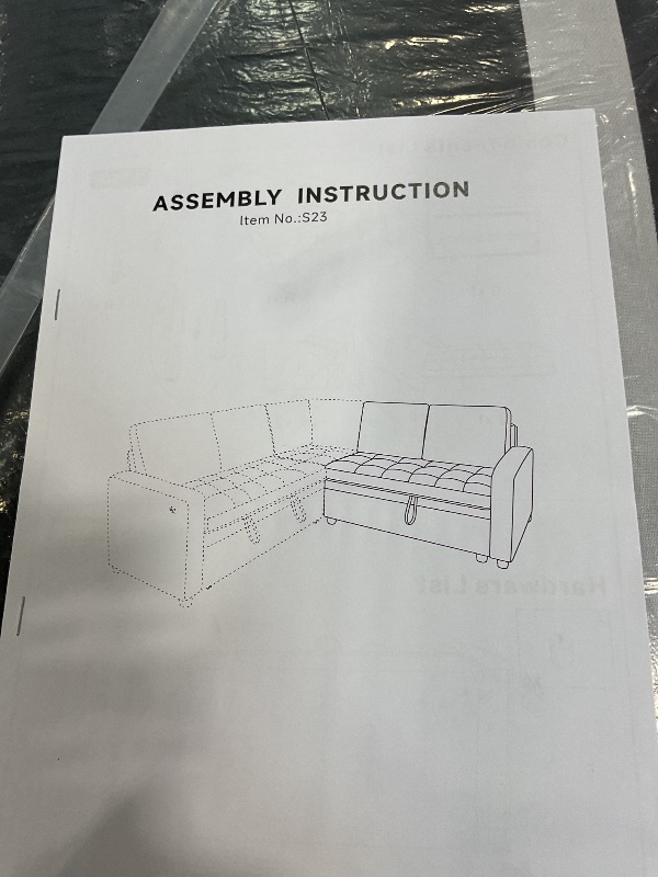 Photo 1 of **PARTIAL SET/SEE PHOTOS**Vipbear Modular Sectional Sleeper Sofa with Pull Out Bed, Chenille L Shaped Sectional Sofa with USB Ports/Adjustable Backrest/Storage Seats, Tool-Free Assembly, Couches for Living Room Dark Grey