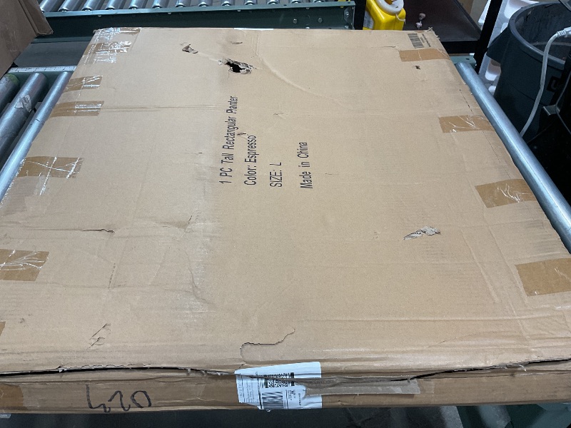 Photo 1 of **SCRATCHES & DENTS**** Metal Tall Long Planter Box Large Rectangular Planter Flower Pot with Drainage Holes for Indoor Outdoor Deck Porch Garden Home Patio Front Door (Espresso, L)