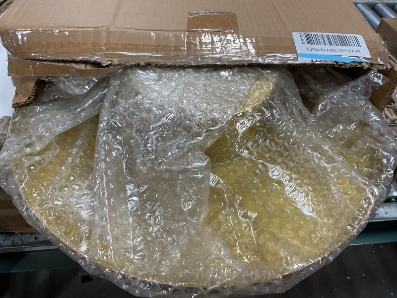 Photo 1 of ***HAS MINOR DISCOLORATION*** Wenqik 16 Inch Metal Gold Cake Stand with Cake Knife and Spatula, Round Dessert Table Display Stand Metal Dessert Tray Serving Platter for Party, Wedding, Birthday, Baby Shower, Anniversary