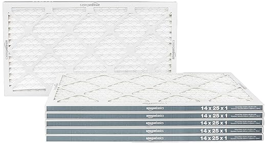 Photo 1 of **MINOR DAMAGE**Amazon Basics 14x25x1 Air Filter 6 Pack, MERV 11 AC Furnace Filters (Actual Size: 13.75" x 24.75" x 0.75")