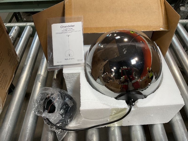 Photo 1 of **USED**LBSQJ 1-Light Mirror Gray Glass Pendant Lights Kitchen Island Black Hanging Light Fixture 9.84" Glass Globe Pendant Light Modern Pendant Lighting for Kitchen Island Bedroom Dining Room