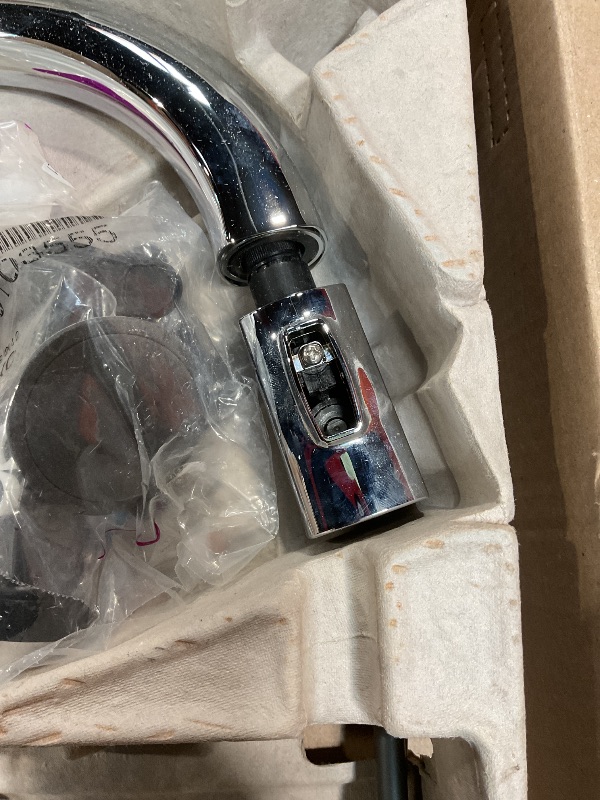 Photo 1 of **MISSING SPRAY BUTTON/PICTURE AS REFERENCE**Delta Monrovia Chrome Kitchen Faucet with Pull Down Sprayer, Modern Single Hole Kitchen Sink Faucet, Single Handle, Lumicoat Chrome 9191-PR-DST