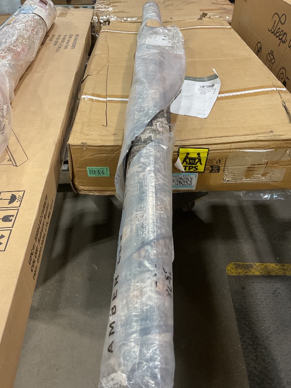 Photo 1 of **ROUND** Loloi Amber Lewis Josie Collection JOS-04 Ink/Earth 6'-0" x 6'-0", .13" Pile Height, Low Profile, Machine Washable, Round Area Rug