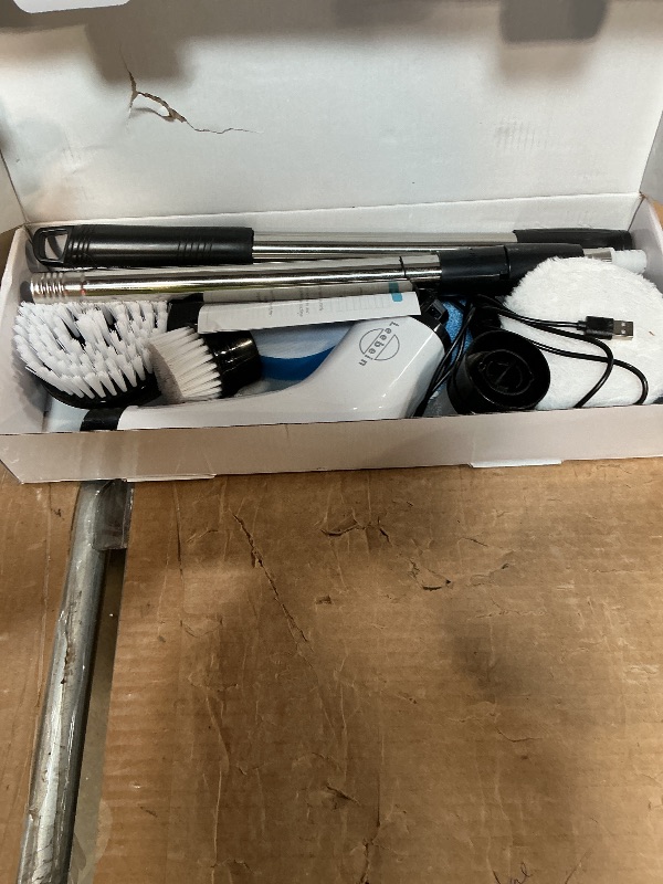 Photo 1 of **NON FUNCTIONAL** Leebein Electric Spin Scrubber, Cordless Cleaning Brush with 8 Replaceable Brush Heads, Tub and Floor Tile 360 Power Scrubber Dual Speed with Adjustable & Detachable Handle for Bathroom Kitchen Car