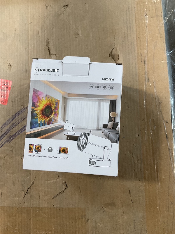 Photo 1 of *** FOR PARTS/ BROKEN*** Magcubic Mini Projector with WiFi 6 and Bluetooth 5.4, Portable Projector 4K Support, 5W Soundbase Speaker, Auto Vertical Keystone 180°Rotatable Smart Proyector for Movie Home Outdoor