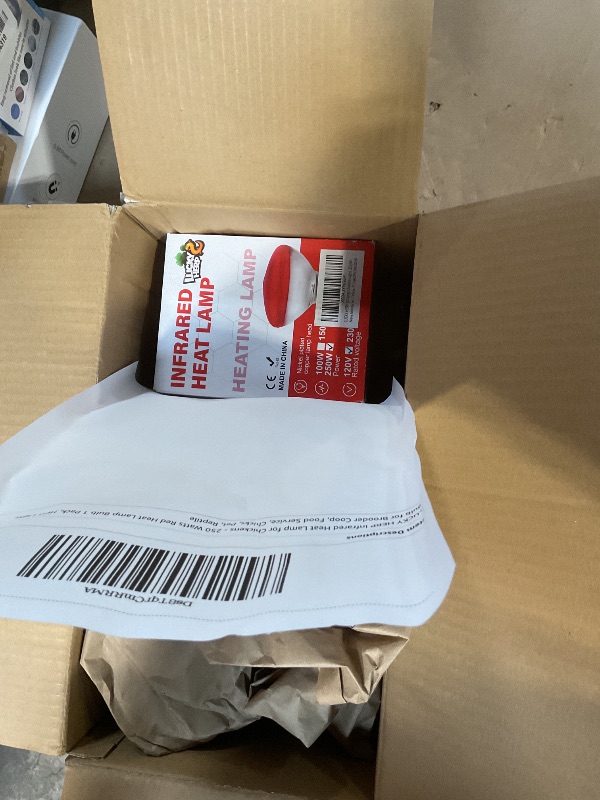 Photo 1 of **BOX INCORRECT / ITEM INSIDE CORRECT*** OHLECTRIC R40 Red Infrared Heat Flood Bulb with E26 Medium Base | 250W Heat Reflector Incandescent Light | Ideal for Workshops, Poultry Farmings