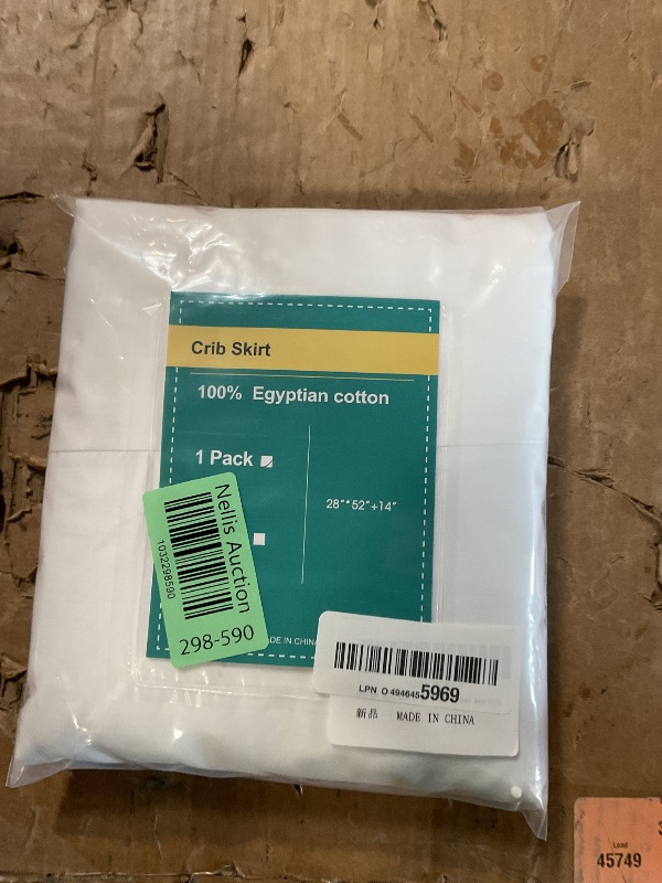 Photo 1 of Crib Bed Skirt Dust Ruffle 100% Cotton - Natural, Soft, Breathable for Baby's Delicate Skin, Nursery Toddler Crib Bed Skirt for Baby Boys Girls, Fits Standard Cribs 28" x 52" with 14" Drop