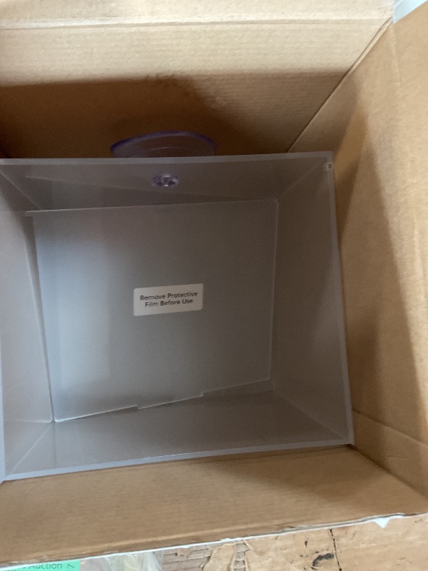 Photo 1 of **BROKEN LID**Yalikop Wall Mounted Disposable Facial Towel Storage Box Holder, Clear Acrylic Box for Clean Towels XL (Not Included), Disposable Face Towelettes Organization Container for Bathroom Cleansing Dry Wipe