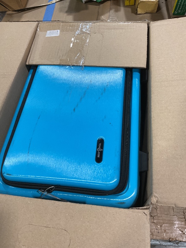 View 2 of *ONLY 1 SUITCASE* TRAVELARIM 20 Inch Carry On Luggage 22x14x9 Airline Approved, Carry On Suitcase with Wheels, Hard-shell Carry-on Luggage, Durable Luggage Carry-On, Teal Small Suitcase with Cosmetic Case