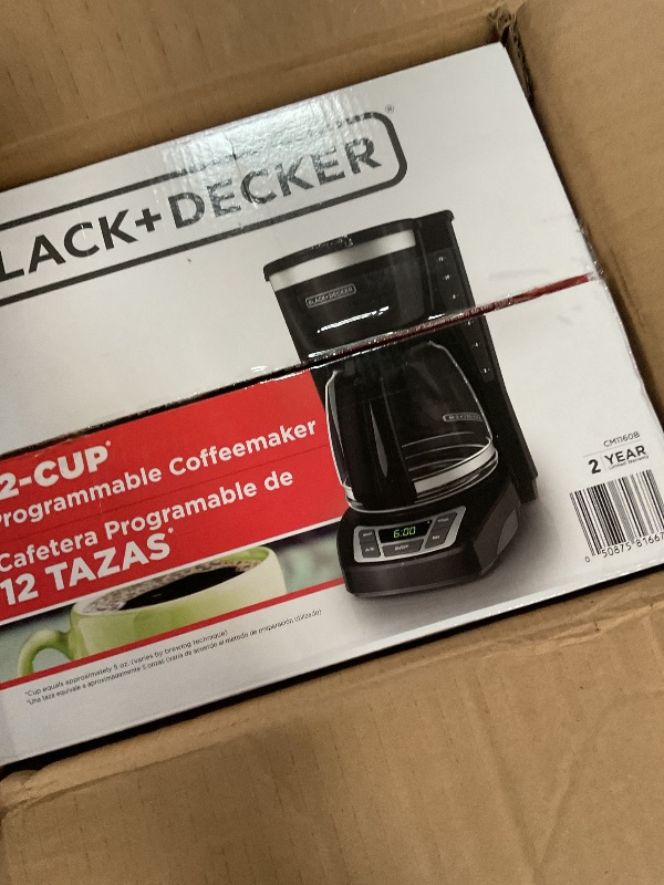Photo 1 of ***FOR PARTS ONLY/ NON-FUNCTIONAL*** BLACK+DECKER 12-Cup Digital Coffee Maker, Programmable, Washable Basket Filter, Sneak-A-Cup, Auto Brew, Water Window, Keep Hot Plate, Black