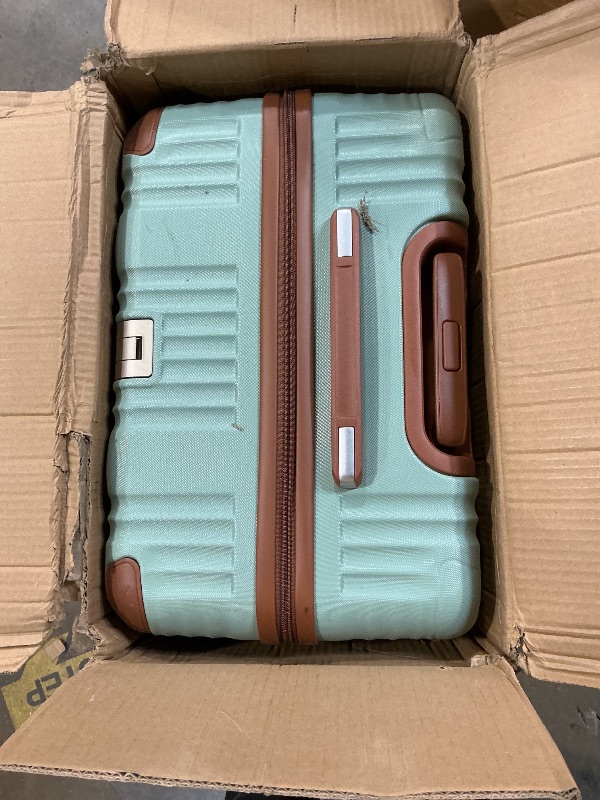 Photo 1 of **DIRTY** CASELLY Luggage Set 3 Piece with Cup Holder,Hardshell TSA Lock Spinner Wheels Carry on Lightweight Suitcase?Hook and YKK Zippers for Valentine Gifts (Green, 5 piece sets(20/24/28/DB/TB))