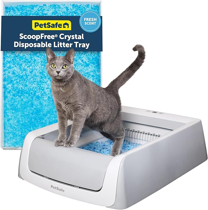 Photo 1 of ***MISSING TRAY BASE & BAG OF LITTER*** PetSafe ScoopFree Crystal Pro Legacy Automatic Self-Cleaning Cat Litter Box Includes 1 Disposable Crystal Litter Tray Advanced Odor Control Not Enclosed Gray