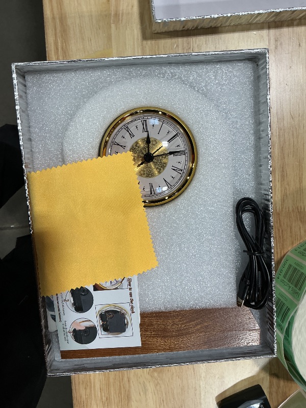 Photo 1 of ***MINOR DAMAGE/DOES NOT WORK***Difference Maker Glass Clock Gifts, Thank You Gift for Coworker Boss Mentor Leader Teachers Employee with Wooden Light Base, Crystal Difference Maker Plaque Appreciation Keepsake for Women Men