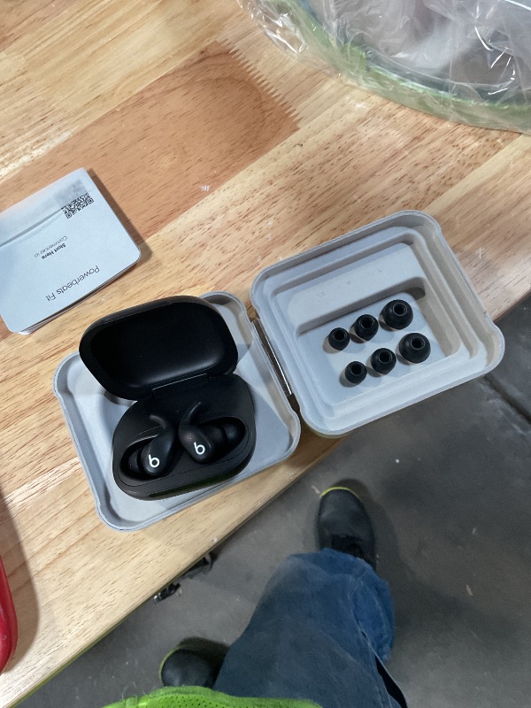 Photo 1 of **RIGHT EARBUD DOESNT WORK**
Beats Powerbeats Fit - Wireless Noise Cancelling Workout Earbuds with Secure-Fit Wingtips, Up to 30-Hour Battery Life, Sweat & Water Resistant, Apple & Android Compatible - Jet Black