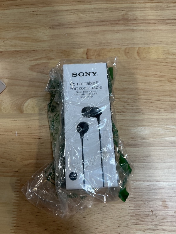 Photo 1 of **DIRTY** Sony MDREX15LP in-Ear Earbud Headphones, Black, Model Number: MDREX15LP/B