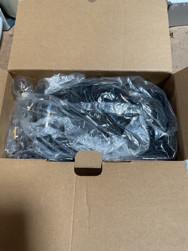 Photo 1 of ***PARTIAL SET/MISSING ASSMEMBLY PIECES*** Brightever LED Outdoor String Lights with Remote, 100FT Commercial Grade Waterproof Outdoor Patio Lights, 30+2 ST38 Dimmable Edison Bulbs, 2700K Warm White Rope Light for Outside, Low Voltage 24V
