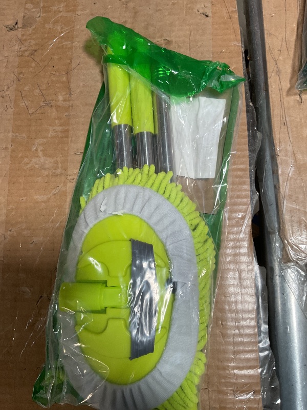 Photo 1 of **PARTIAL SET/ MISSING 1 HANDLE PIECE*** WillingHeart 47.5" Car Wash Brush Mop Cleaning Tool with Long Handle Kit for Washing Detailing Cars Truck, SUV, RV, Trailer, Boat 2 in 1 Chenille Microfiber Sponge Duster Not Hurt Paint Scratch Free