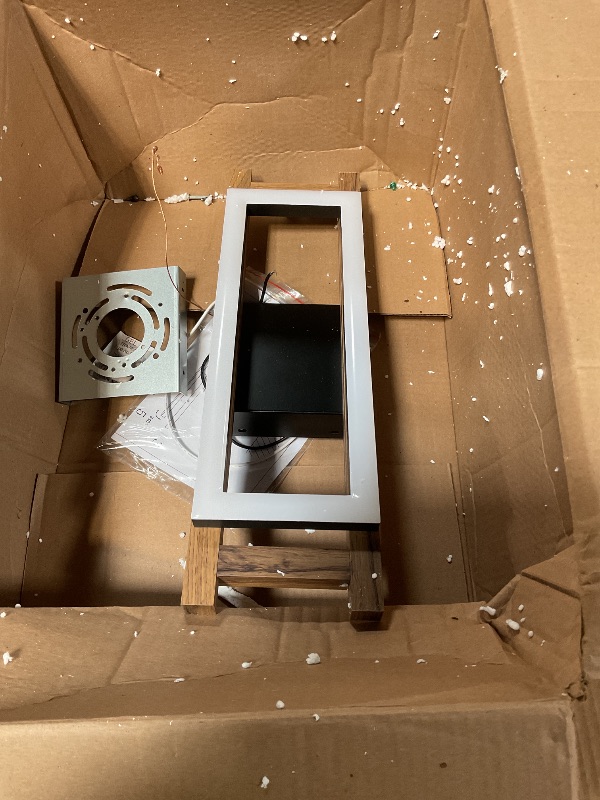 Photo 1 of ***FOR PARTS ONLY NON/FUNCTIONAL **** Lingkai LED Modern Ceiling Lights Wooden Square Rectangular Lamp Fixture Wood, 17.3in 12w Modern Kitchen Ceiling Lighting Fixtures 3000K for Island Bedroom Living Room Hallways