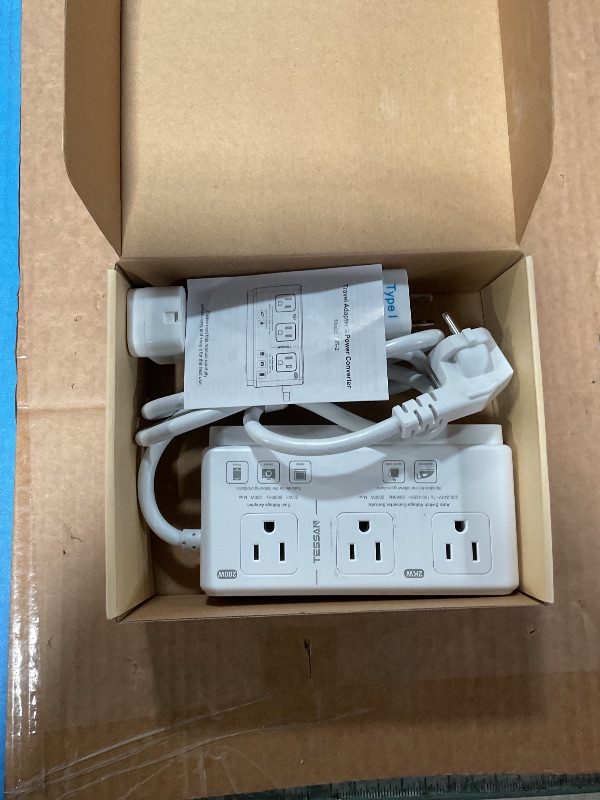 Photo 1 of 220V to 110V Voltage Converter, TESSAN Universal Travel Adapter with 4 USB Charger (1 USB C), 3 AC Sockets and EU/UK/AU/IT Plug Power Adaptor, Step Down Transformer Outlet Converters for International