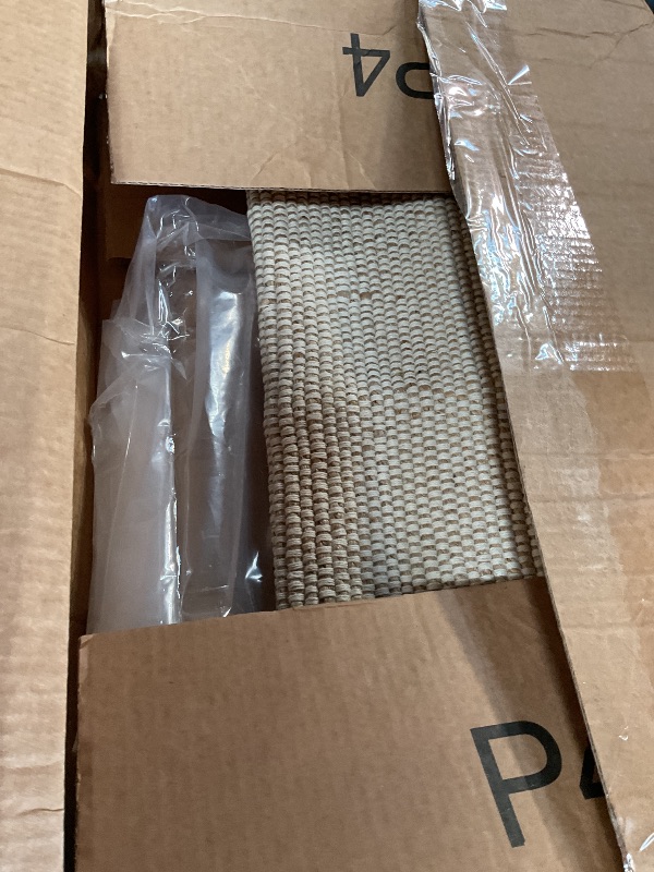 Photo 1 of KEMA Jute Cotton Area Rug - 8'x2' Natural Hand Woven Reversible Entry Area Rugs Vintage Farmhouse Bohemian Rectangular Floor Rug for Bedroom, Kitchen, Living Room, Indoor-Outdoor