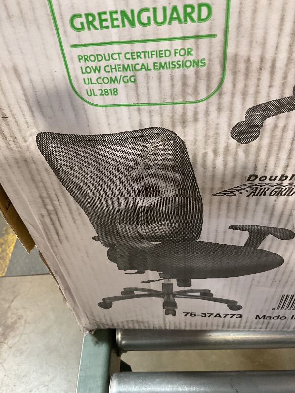 Photo 1 of Space Seating 75 Series Air Grid Big and Tall Deluxe Ergonomic Office Chair with Thick Padded Seat and 400 lb. Limit, Black