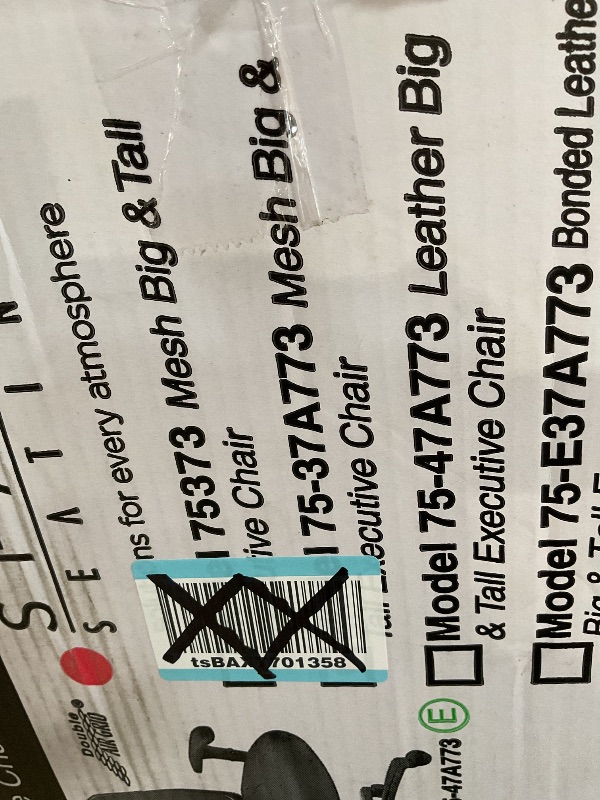 Photo 1 of Space Seating 75 Series Air Grid Big and Tall Deluxe Ergonomic Office Chair with Thick Padded Seat and 400 lb. Limit, Black