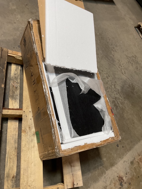 Photo 1 of ***INCOMPLETE SET / BOX 1 OF 3**** Nathan James Iris Mid-Century Modern Credenza, Black TV Stand, Living Room Wood Storage Cabinet with Arched Cabinet Doors, Black Credenza Cabinet for Kitchen or Living Room, Black Oak, ONLY ONE