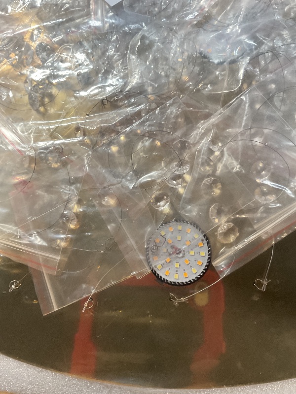 Photo 1 of ***FOR PARTS ONLY/ MISSING ASSEMBLY PIECES**** cenozo Modern Large Crystal Chandelier for Foyer Raindrop Chandeliers LED Dimmable High Ceiling Flush Mount Light Fixtures for Staircaes Hallway Entryway Rain Lamp LED Bulbs Included 99'' Gold