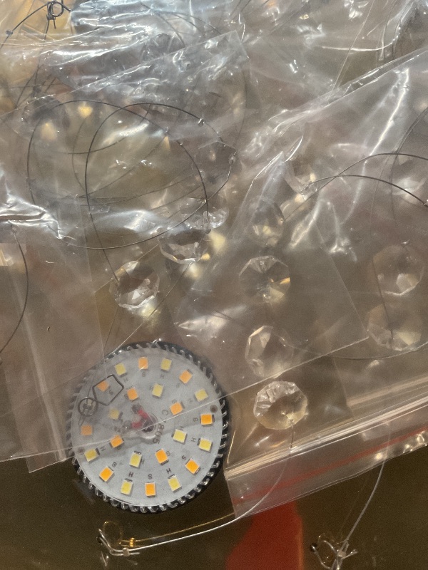 Photo 1 of ***FOR PARTS ONLY/ MISSING ASSEMBLY PIECES**** cenozo Modern Large Crystal Chandelier for Foyer Raindrop Chandeliers LED Dimmable High Ceiling Flush Mount Light Fixtures for Staircaes Hallway Entryway Rain Lamp LED Bulbs Included 99'' Gold