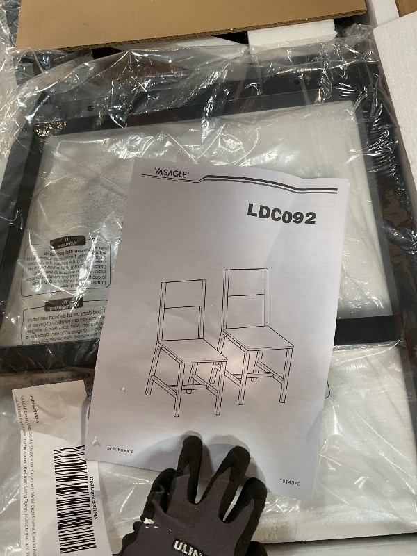 View 4 of ***ONLY 2 CHAIRS*** NOT A FULL SET OF 4***VASAGLE Dining Chair Set of 4, Rustic Wood Chairs with Metal Steel Frame, Easy to Assemble, Comfortable Seat, Modern Farmhouse Chair for Kitchen, Bedroom, Living Room, Rustic Brown and Ink Black