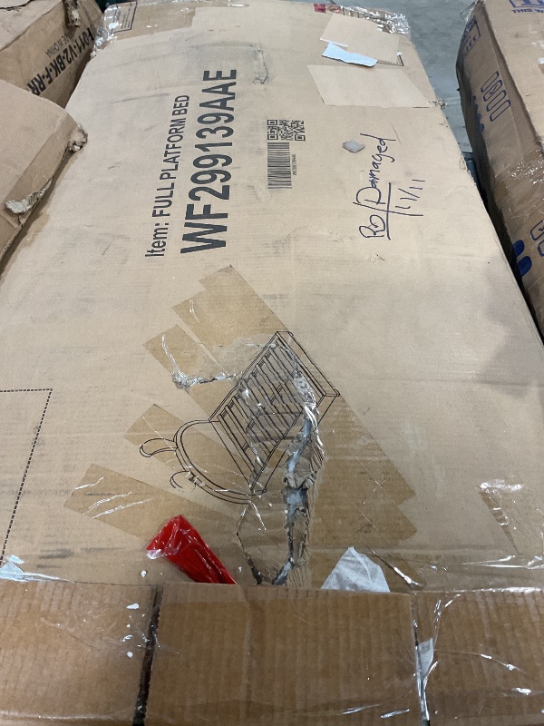 Photo 1 of **PARTS ONLY**Full Size Upholstered Bed Frame with Rabbit Ears Headboard, Sturdy Wood Slat Support, No Box Spring Needed, 79.5" l x 41.3" w, 250LBS Capacity for Bedroom, Grey