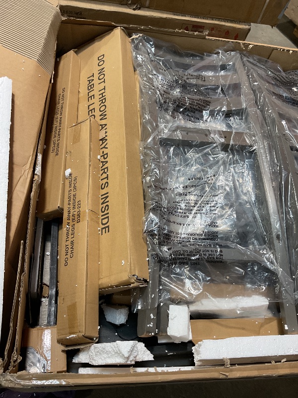 Photo 1 of *PARTS ONLY*
*TABLETOP BROKEN*
Signature Design by Ashley Bridson 5 Piece Dining Room Set, Includes Table & 4 Ladderback Barstools, Wood, Gray