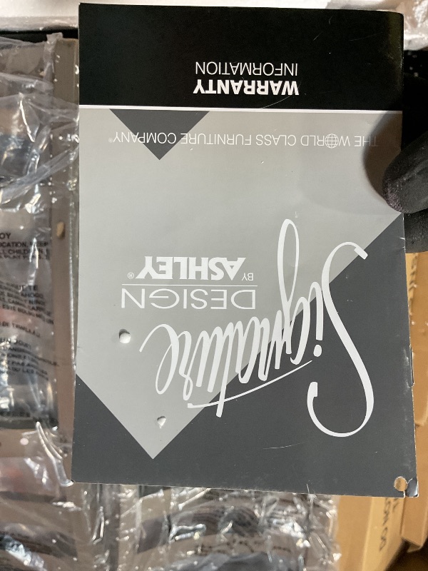 Photo 1 of *PARTS ONLY*
*TABLETOP BROKEN*
Signature Design by Ashley Bridson 5 Piece Dining Room Set, Includes Table & 4 Ladderback Barstools, Wood, Gray