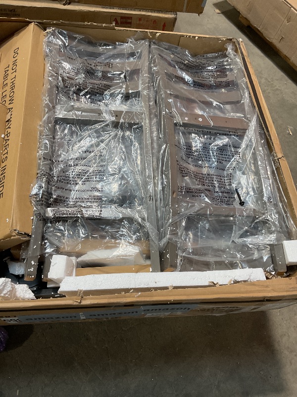 Photo 1 of *PARTS ONLY*
*TABLETOP BROKEN*
Signature Design by Ashley Bridson 5 Piece Dining Room Set, Includes Table & 4 Ladderback Barstools, Wood, Gray