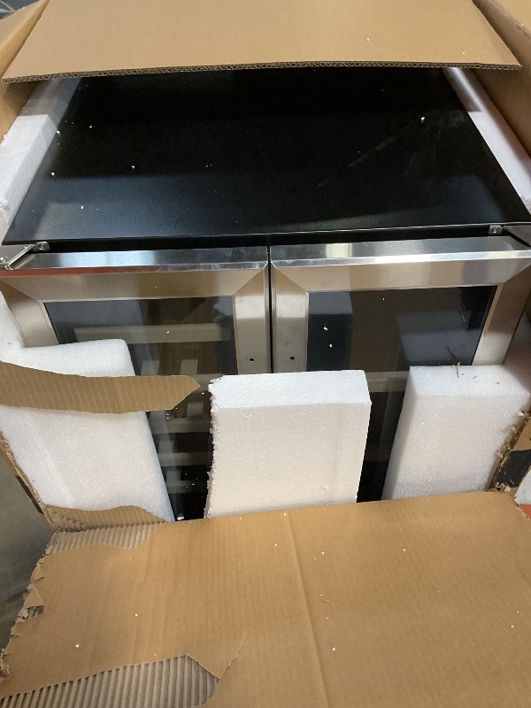 Photo 1 of ** NO HANDLES** BODEGA 24 Inch Wine and Beverage Refrigerator, Dual Zone Wine and Bar Beverage Cooler, Commercial Black Bar Cooler With 2 Glass Doors, Bar Fridge Hold 19 Bottles and 57 Cans,Built-In or Freestanding.