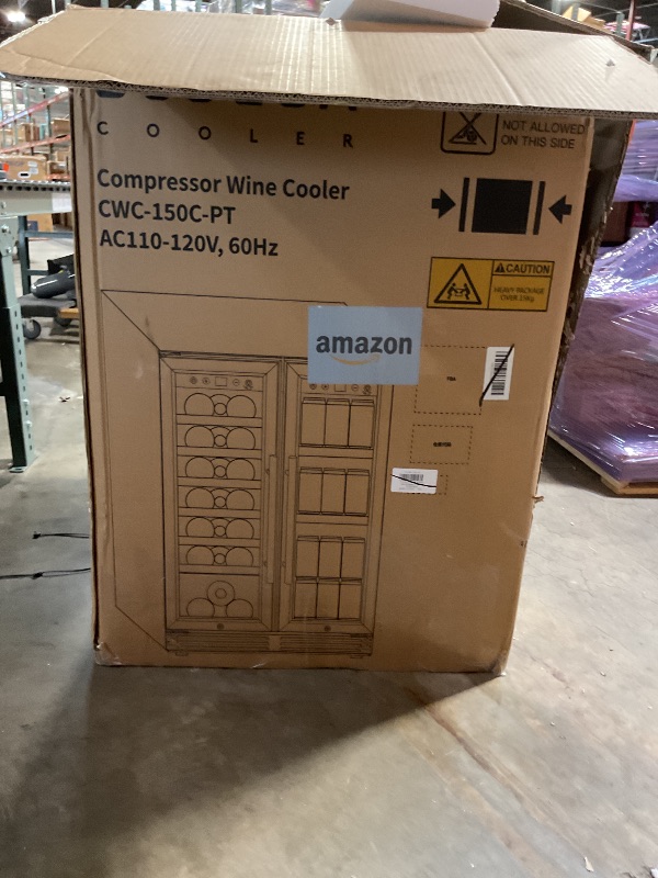 Photo 1 of ** NO HANDLES** BODEGA 24 Inch Wine and Beverage Refrigerator, Dual Zone Wine and Bar Beverage Cooler, Commercial Black Bar Cooler With 2 Glass Doors, Bar Fridge Hold 19 Bottles and 57 Cans,Built-In or Freestanding.