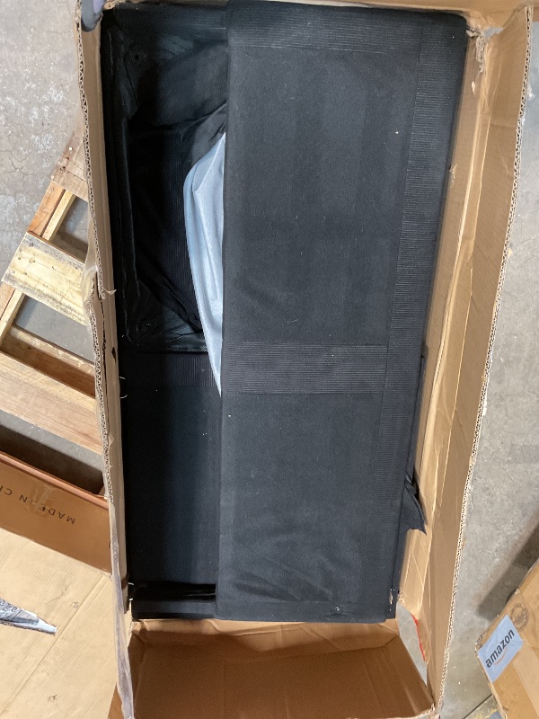 Photo 1 of 2 boxes*** Shintenchi Small Sectional Sofa Couches,L Shape Convertible Sofa with Ottoman,3 Seat Comfy Corduroy Upholstered Sofa Couch,Small Couch for Apartment,Living Room and Office(Black)