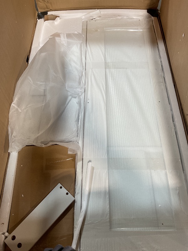 Photo 1 of **NEEDS MIRROR REPLACEMENT**DWVO Makeup Vanity with LED Mirror and Charging Ports, 10-Drawer Vanity Set with Glass Top, Hair Dryer Holder, 3 Adjustable Light Colors, and Hidden Storage Stool