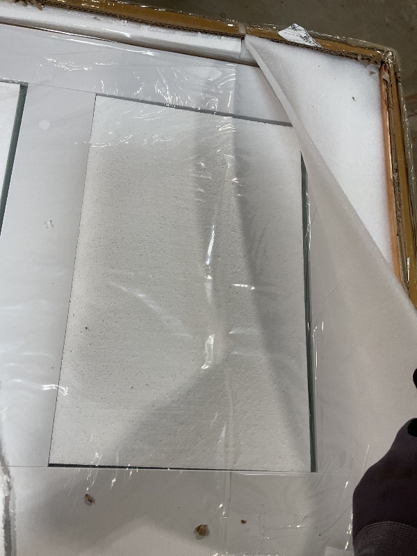 Photo 1 of **MISSING 2 PANELS** SMARTSTANDARD 96x80 Inch Closet Sliding Door Kit - Four 25" White Barn Doors with Frosted 5-Panel Glass, MDF PVC Surface, Complete Hardware Included for Easy Installation