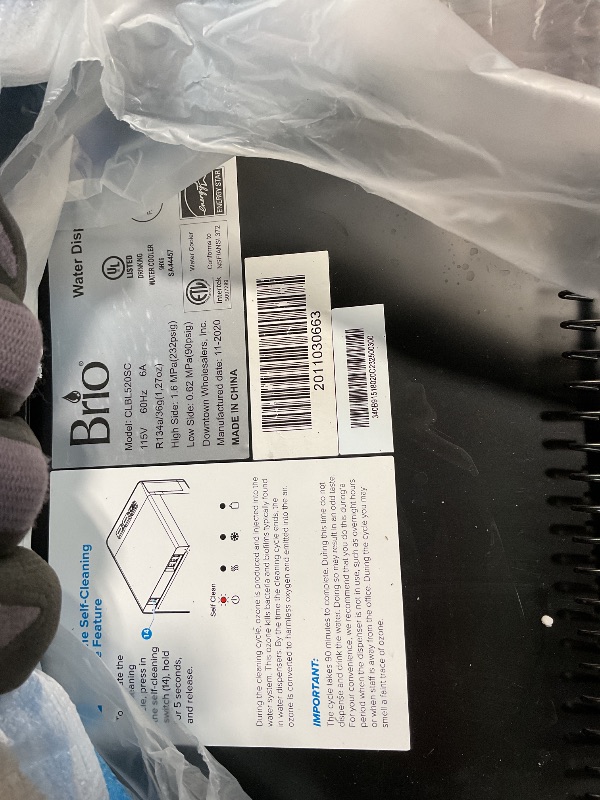 Photo 1 of *FOR PARTS ONLY* Brio Bottom Loading Water Cooler Dispenser for 5 Gallon Bottles - 3 Temperatures with Hot, Room & Cold Spouts, Child Safety Lock, LED Display with Empty Bottle Alert, Stainless Steel